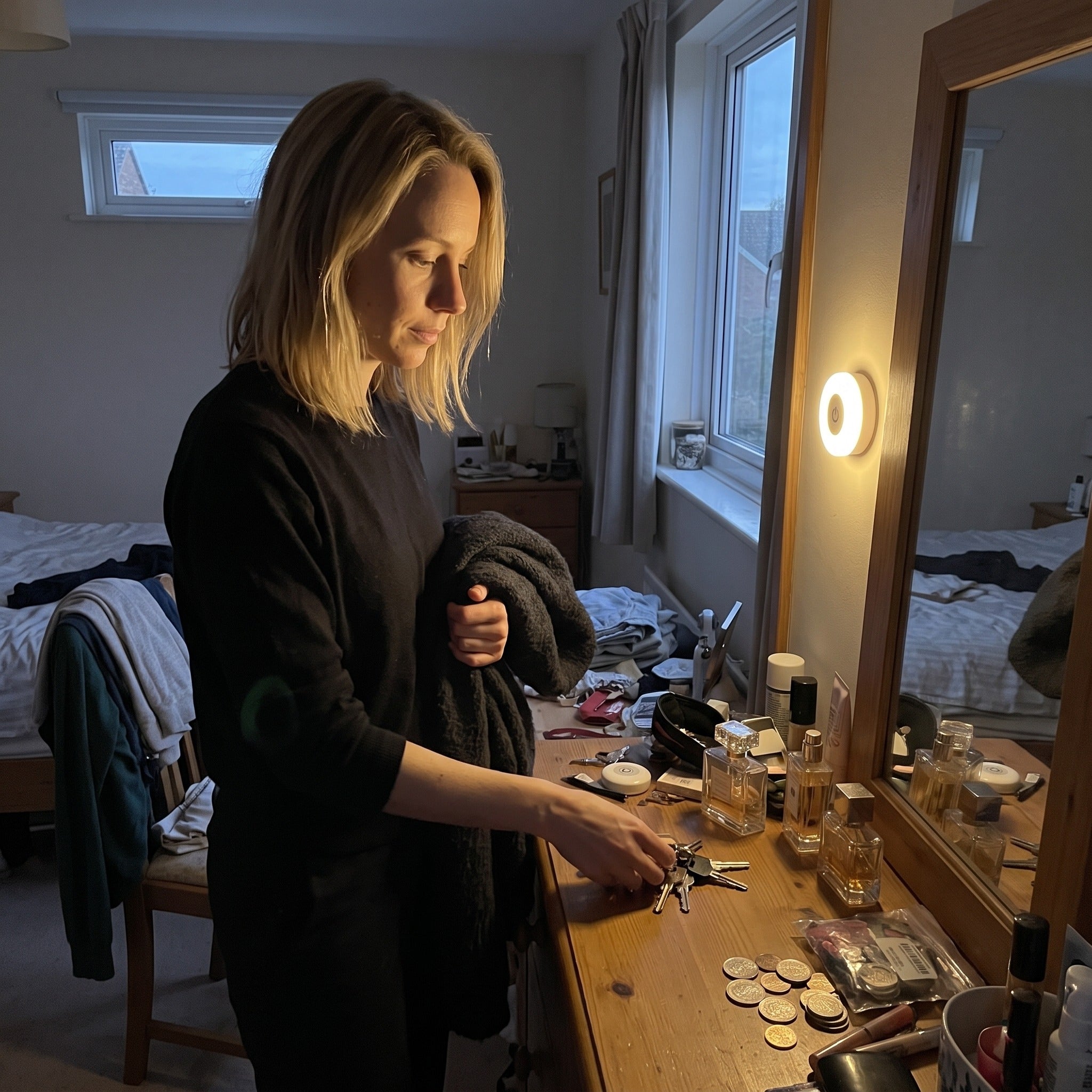 Chloe T. getting ready beside Little Glow